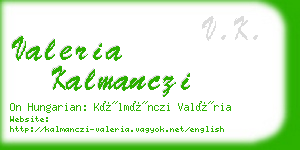 valeria kalmanczi business card